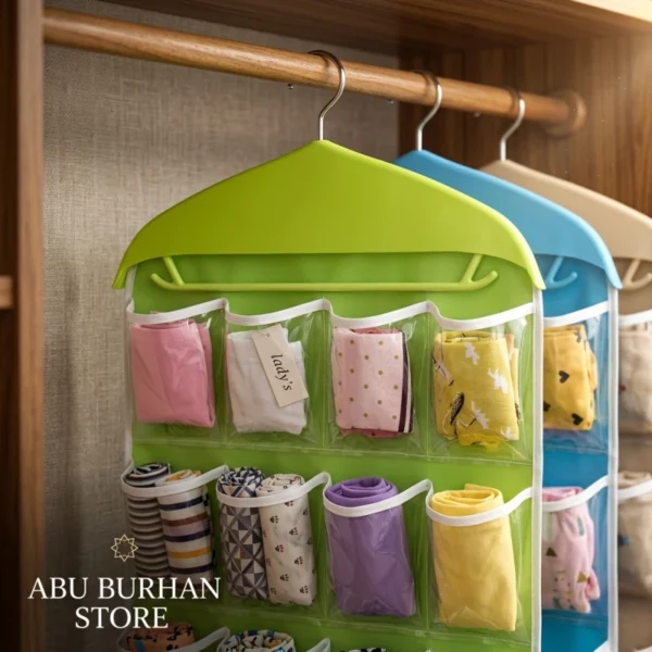 16-Pocket Underwear Organizer for Closet - Multicolor Storage Solution
