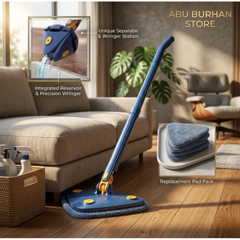 360 Degree Rotating Mop Blue ABS Plastic