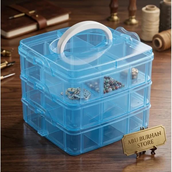 Clear Stackable Jewelry Storage Box for Home Office Organization
