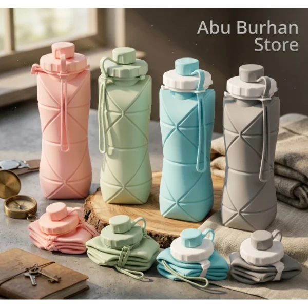 Foldable Silicone Water Bottle 600ml - Convenient and Compact Design